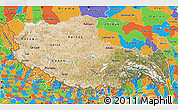 Satellite Map of Xizang Zizhiqu (Tibet), political outside