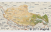 Satellite Map of Xizang Zizhiqu (Tibet), shaded relief outside
