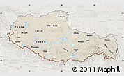 Shaded Relief Map of Xizang Zizhiqu (Tibet), lighten