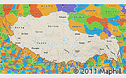 Shaded Relief Map of Xizang Zizhiqu (Tibet), political outside