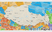 Shaded Relief Map of Xizang Zizhiqu (Tibet), political shades outside