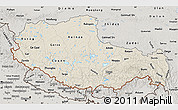 Shaded Relief Map of Xizang Zizhiqu (Tibet), semi-desaturated