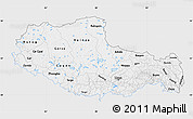 Silver Style Map of Xizang Zizhiqu (Tibet), single color outside