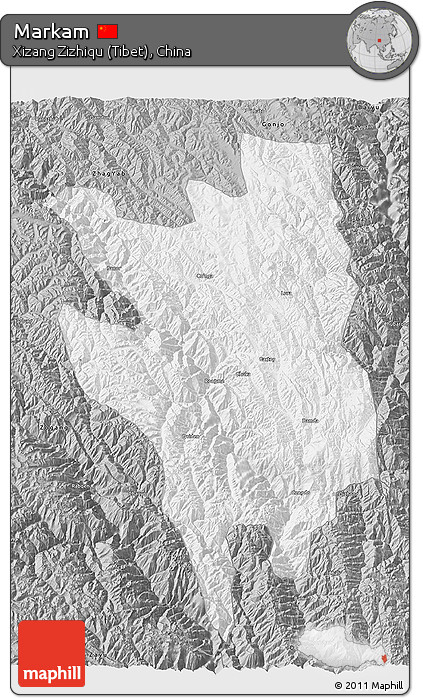 Gray 3D Map of Markam