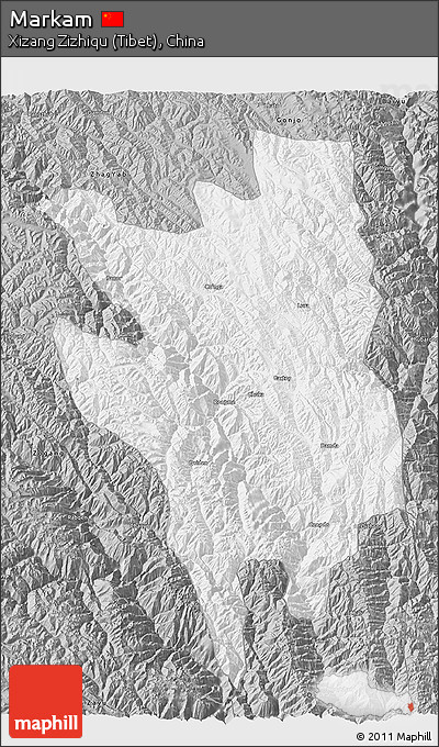Gray 3D Map of Markam