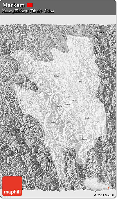 Gray 3D Map of Markam
