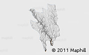 Physical 3D Map of Markam, single color outside