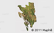 Satellite 3D Map of Markam, cropped outside