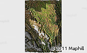 Satellite 3D Map of Markam, darken
