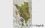 Satellite 3D Map of Markam, lighten