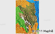 Satellite 3D Map of Markam, political outside