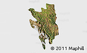 Satellite 3D Map of Markam, single color outside