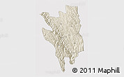 Shaded Relief 3D Map of Markam, cropped outside