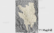 Shaded Relief 3D Map of Markam, darken, desaturated