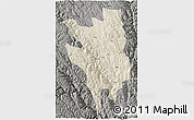 Shaded Relief 3D Map of Markam, darken, semi-desaturated