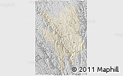 Shaded Relief 3D Map of Markam, desaturated
