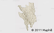 Shaded Relief 3D Map of Markam, single color outside