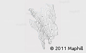 Silver Style 3D Map of Markam, single color outside