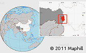 Gray Location Map of Markam, highlighted country, highlighted parent region