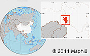 Gray Location Map of Markam, highlighted country