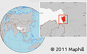 Gray Location Map of Markam, highlighted parent region
