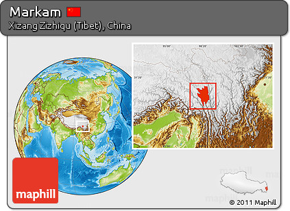 Physical Location Map of Markam