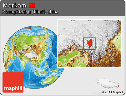 Physical Location Map of Markam