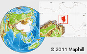 Physical Location Map of Markam, highlighted country