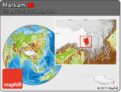 Physical Location Map of Markam, highlighted parent region