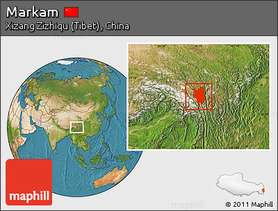 Satellite Location Map of Markam