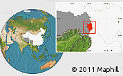 Satellite Location Map of Markam, highlighted country, highlighted parent region