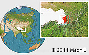 Satellite Location Map of Markam, highlighted parent region