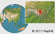 Satellite Location Map of Markam