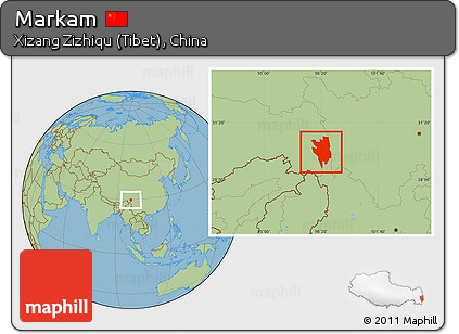 Savanna Style Location Map of Markam