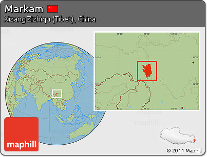 Savanna Style Location Map of Markam
