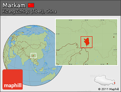 Savanna Style Location Map of Markam