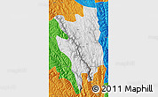 Physical Map of Markam, political outside