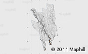Physical Map of Markam, single color outside