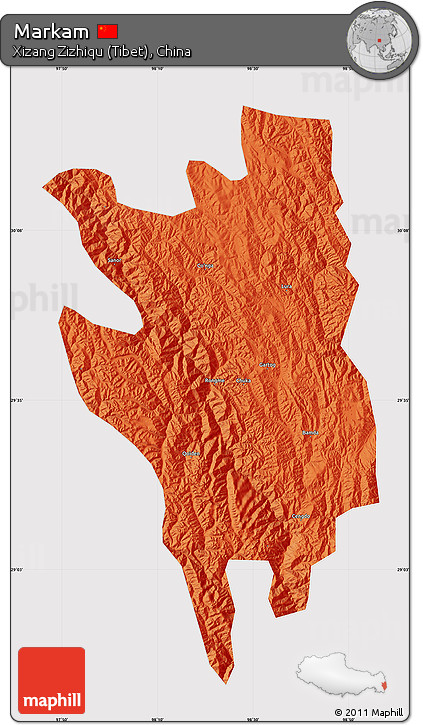 Political Map of Markam, cropped outside