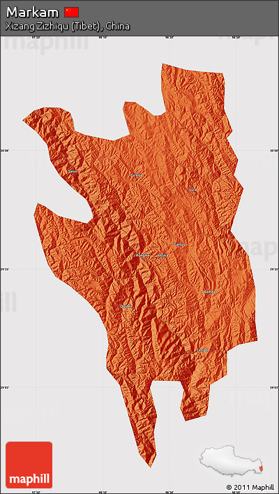 Political Map of Markam, cropped outside