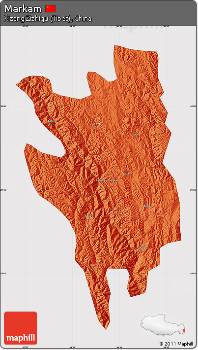 Political Map of Markam, cropped outside