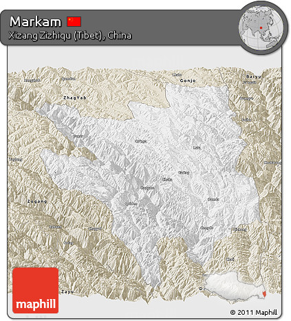 Classic Style Panoramic Map of Markam