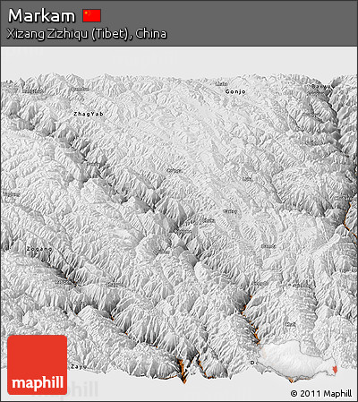 Physical Panoramic Map of Markam