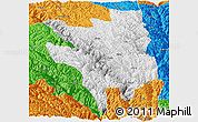 Physical Panoramic Map of Markam, political outside