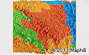 Political Panoramic Map of Markam