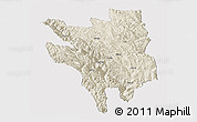 Shaded Relief Panoramic Map of Markam, cropped outside