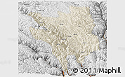 Shaded Relief Panoramic Map of Markam, physical outside