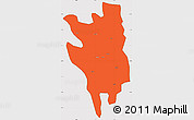 Political Simple Map of Markam, cropped outside