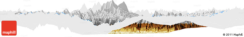 Physical Horizon Map of Medog, single color outside