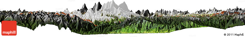 Satellite Horizon Map of Medog, darken